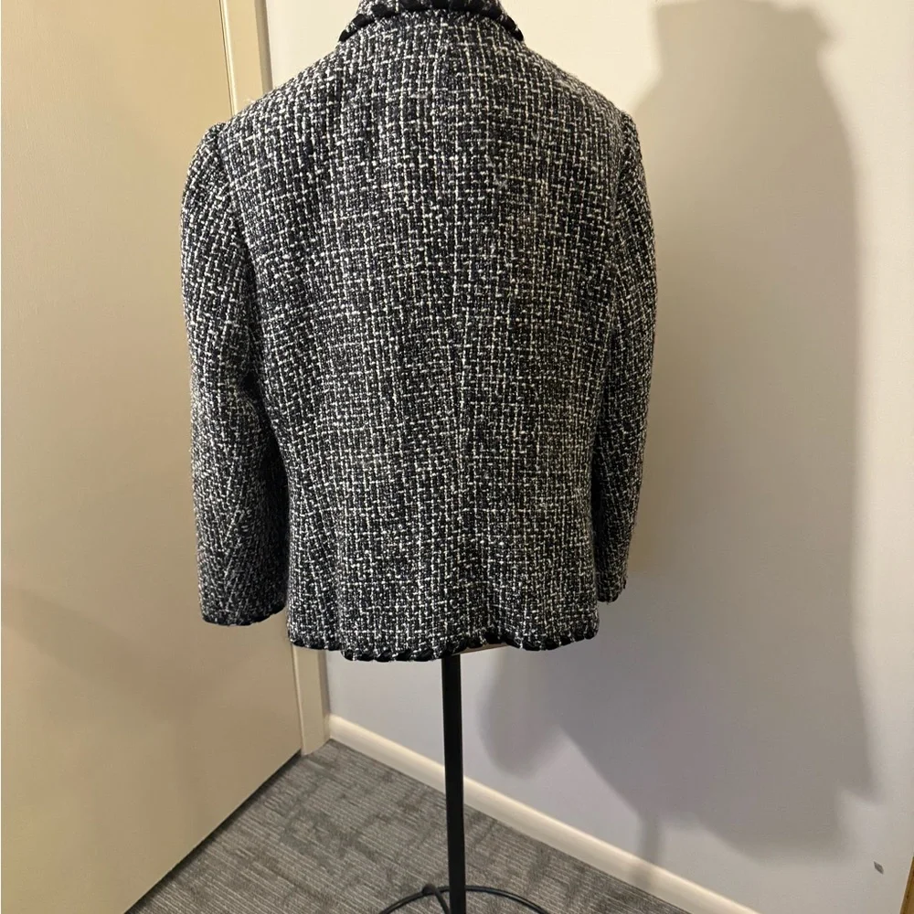 Jones New York Women's Tweed Blazer - Black and White - Picture 4 of 8